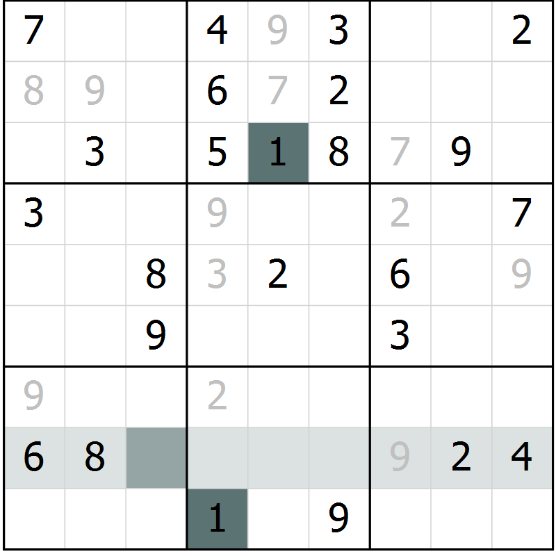 Position des candidats pour la solution de la Gr 20 page 22 du magazine de sudoku Success n° 007