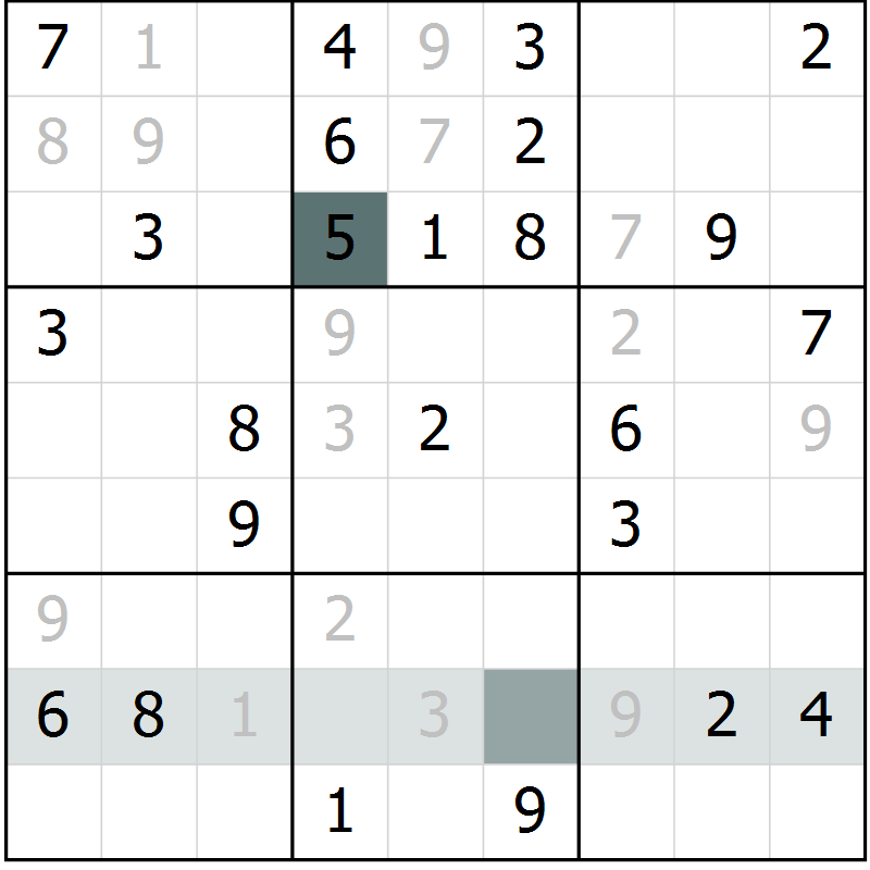 Position des candidats pour la solution de la Gr 20 page 22 du magazine de sudoku Success n° 007