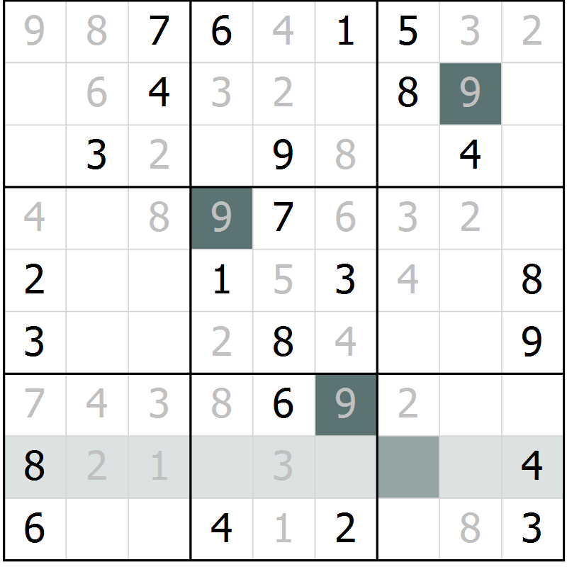 Position des candidats pour la solution de la Gr 21 page 23 du magazine de sudoku Success n° 007