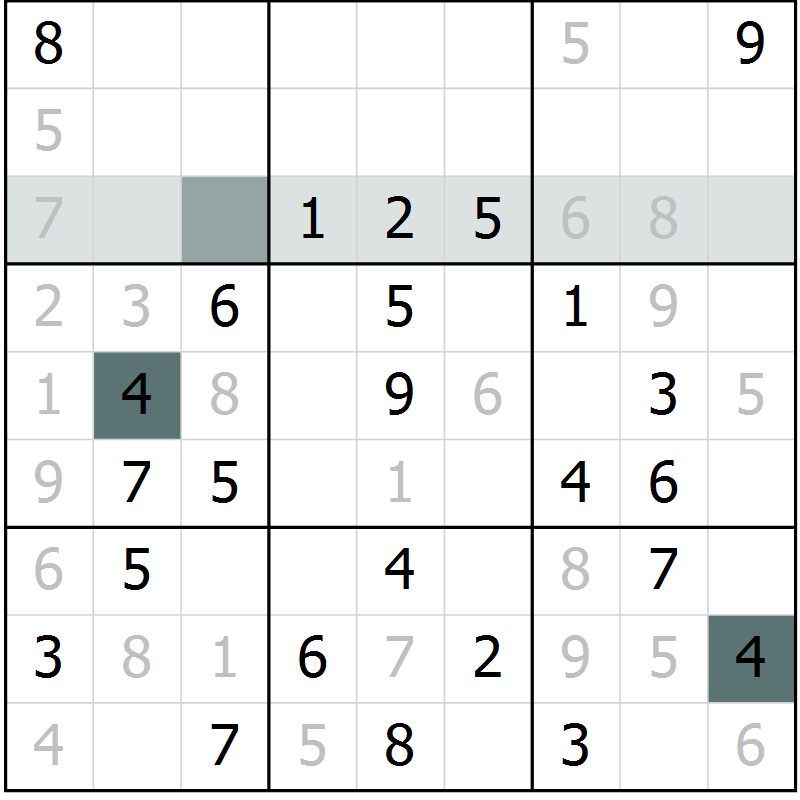 Position des candidats pour la solution de la Gr 29 page 31 du magazine de sudoku Success n° 007