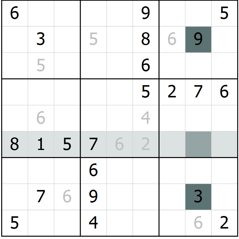 Position des candidats pour la solution de la Gr 30 page 32 du magazine de sudoku Success n° 007