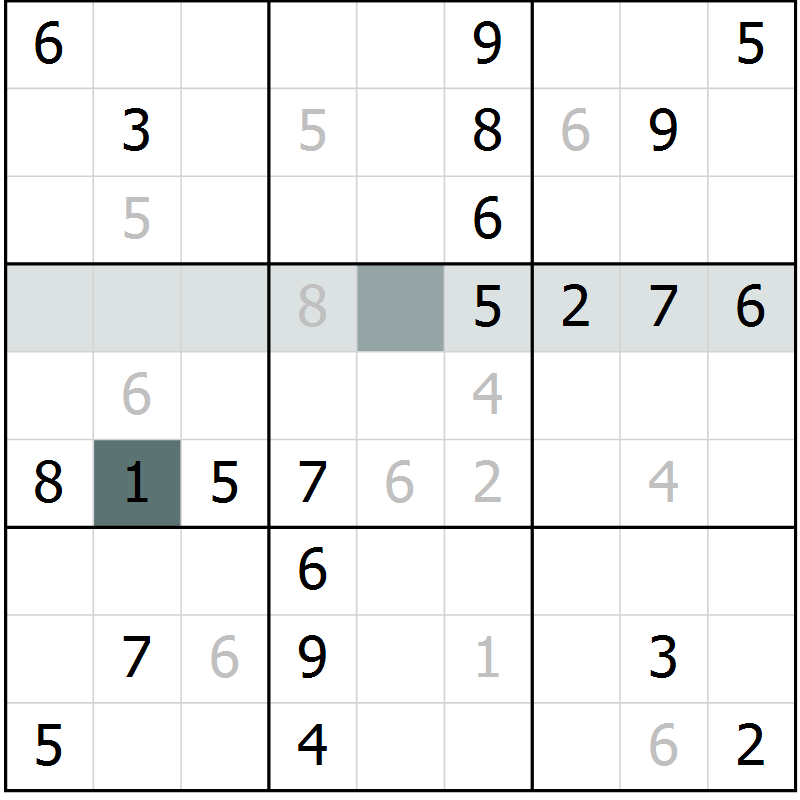 Position des candidats pour la solution de la Gr 30 page 32 du magazine de sudoku Success n° 007