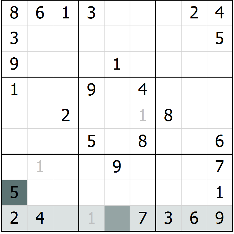 Position des candidats pour la solution de la Gr 31 page 33 du magazine de sudoku Success n° 007