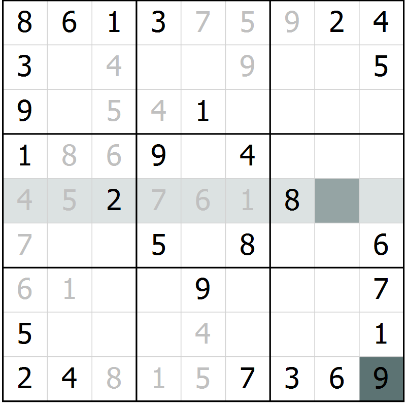 Position des candidats pour la solution de la Gr 31 page 33 du magazine de sudoku Success n° 007
