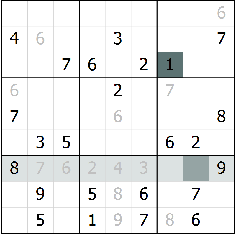 Position des candidats pour la solution de la Gr 32 page 34 du magazine de sudoku Success n° 007