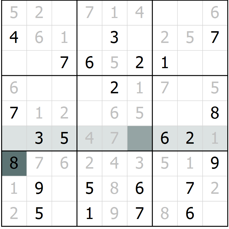 Position des candidats pour la solution de la Gr 32 page 34 du magazine de sudoku Success n° 007