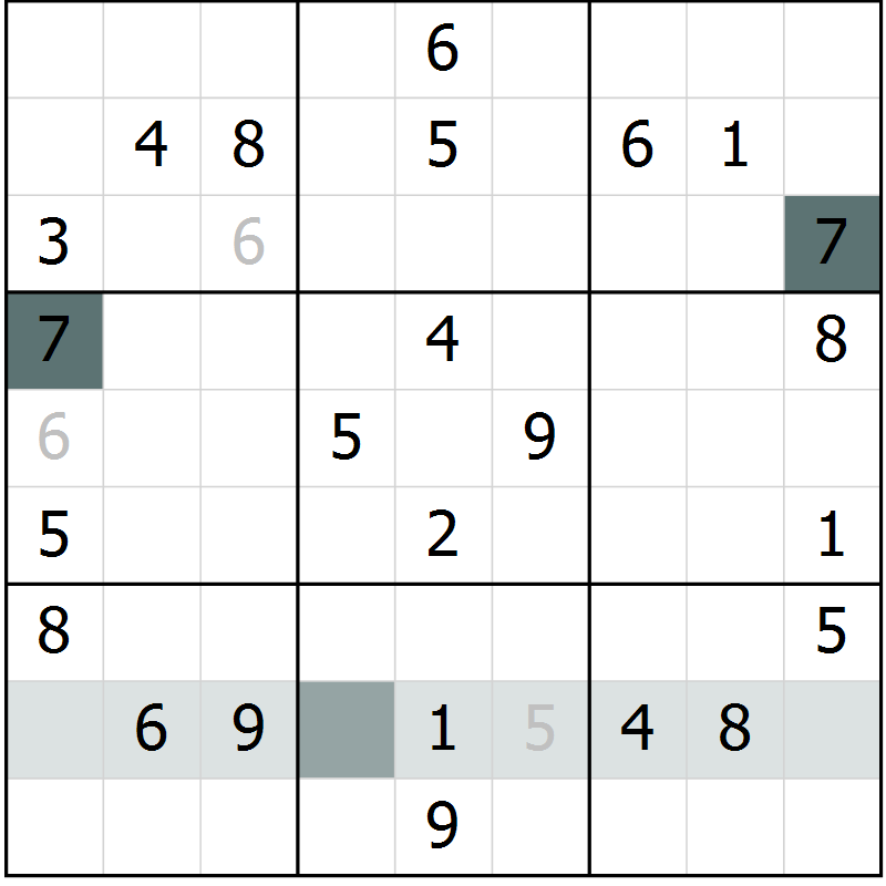 Position des candidats pour la solution de la Gr 34 page 36 du magazine de sudoku Success n° 007