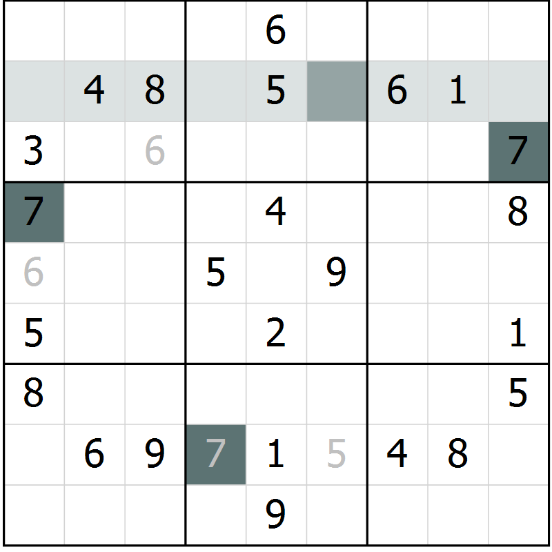 Position des candidats pour la solution de la Gr 34 page 36 du magazine de sudoku Success n° 007