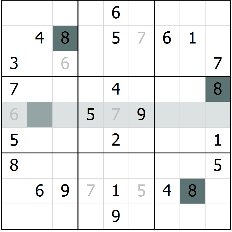 Position des candidats pour la solution de la Gr 34 page 36 du magazine de sudoku Success n° 007