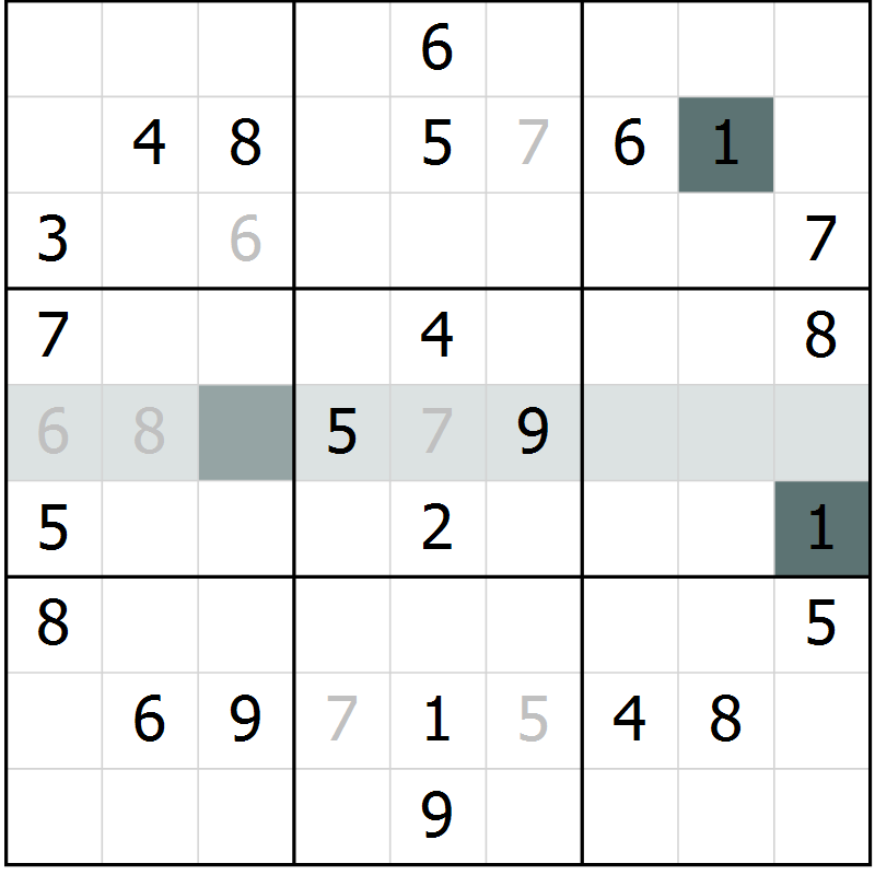 Position des candidats pour la solution de la Gr 34 page 36 du magazine de sudoku Success n° 007