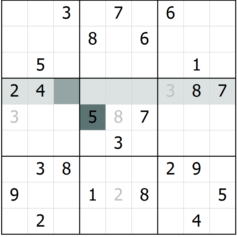 Position des candidats pour la solution de la Gr 36 page 38 du magazine de sudoku Success n° 007