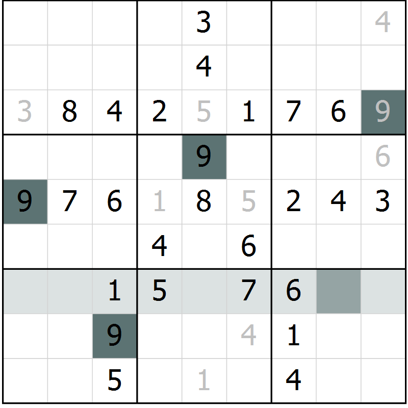 Position des candidats pour la solution de la Gr 37 page 39 du magazine de sudoku Success n° 007