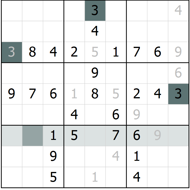 Position des candidats pour la solution de la Gr 37 page 39 du magazine de sudoku Success n° 007