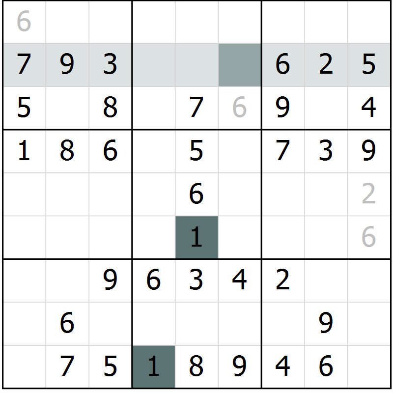 Position des candidats pour la solution de la Gr 38 page 40 du magazine de sudoku Success n° 007