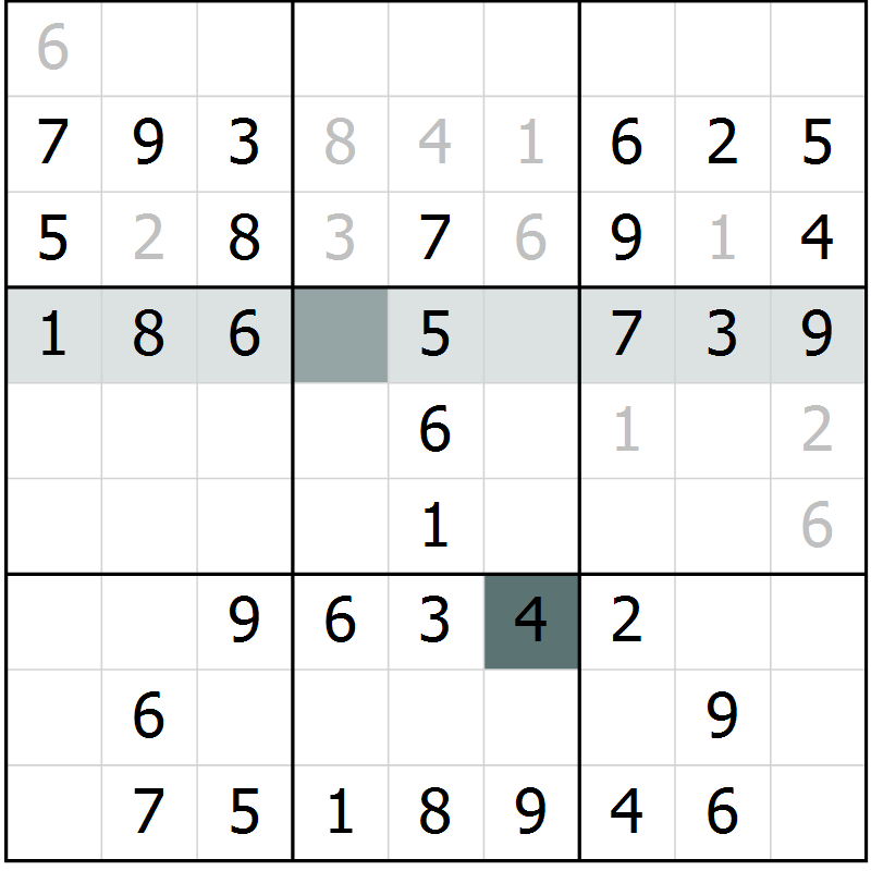 Position des candidats pour la solution de la Gr 38 page 40 du magazine de sudoku Success n° 007