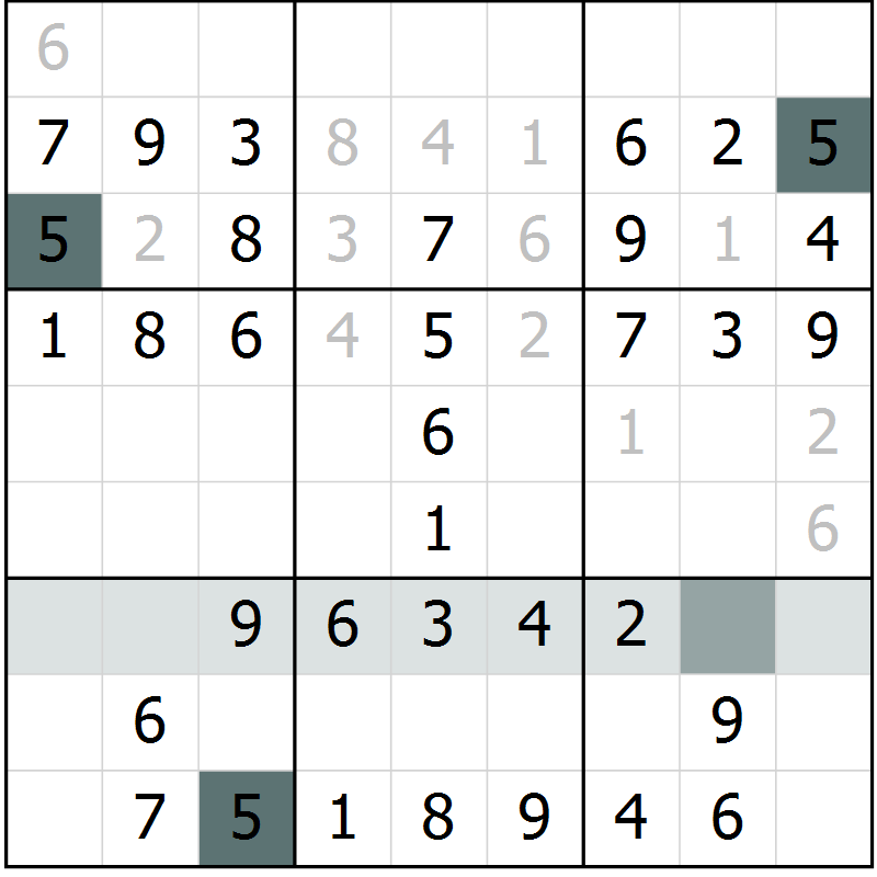 Position des candidats pour la solution de la Gr 38 page 40 du magazine de sudoku Success n° 007