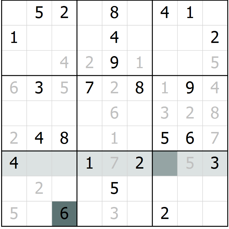 Position des candidats pour la solution de la Gr 39 page 41 du magazine de sudoku Success n° 007