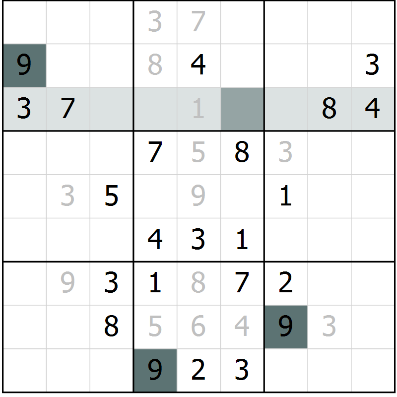 Position des candidats pour la solution de la Gr 4 page 6 du magazine de sudoku Success n° 007