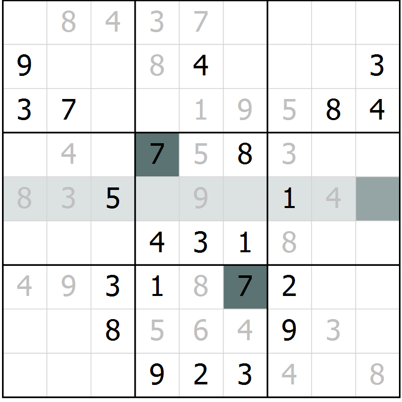 Position des candidats pour la solution de la Gr 4 page 6 du magazine de sudoku Success n° 007