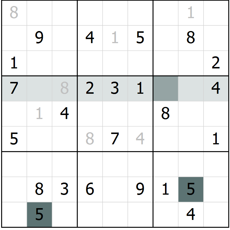 Position des candidats pour la solution de la Gr 40 page 42 du magazine de sudoku Success n° 007