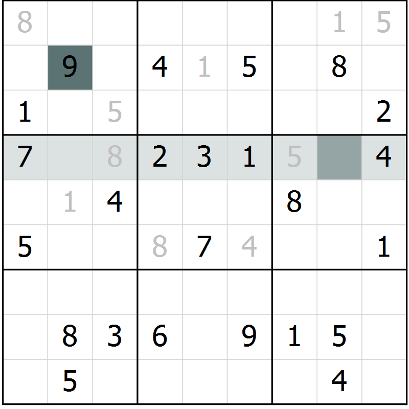 Position des candidats pour la solution de la Gr 40 page 42 du magazine de sudoku Success n° 007