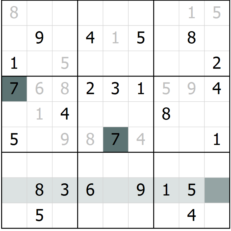 Position des candidats pour la solution de la Gr 40 page 42 du magazine de sudoku Success n° 007