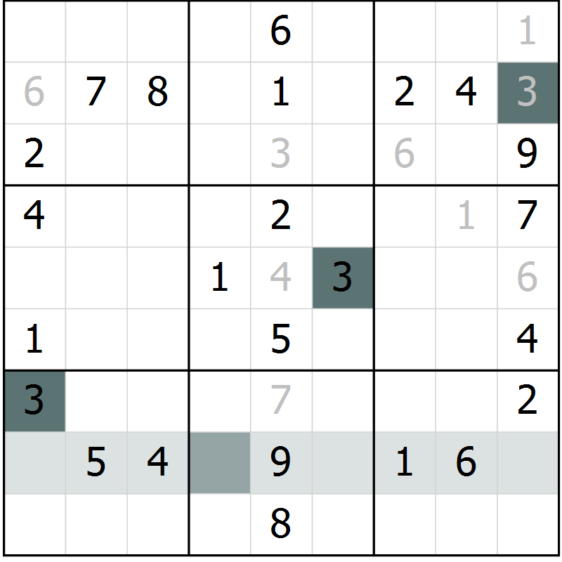 Position des candidats pour la solution de la Gr 41 page 43 du magazine de sudoku Success n° 007