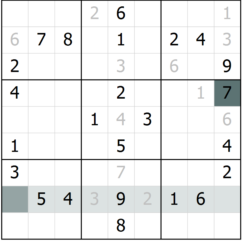 Position des candidats pour la solution de la Gr 41 page 43 du magazine de sudoku Success n° 007
