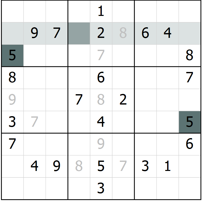 Position des candidats pour la solution de la Gr 48 page 50 du magazine de sudoku Success n° 007