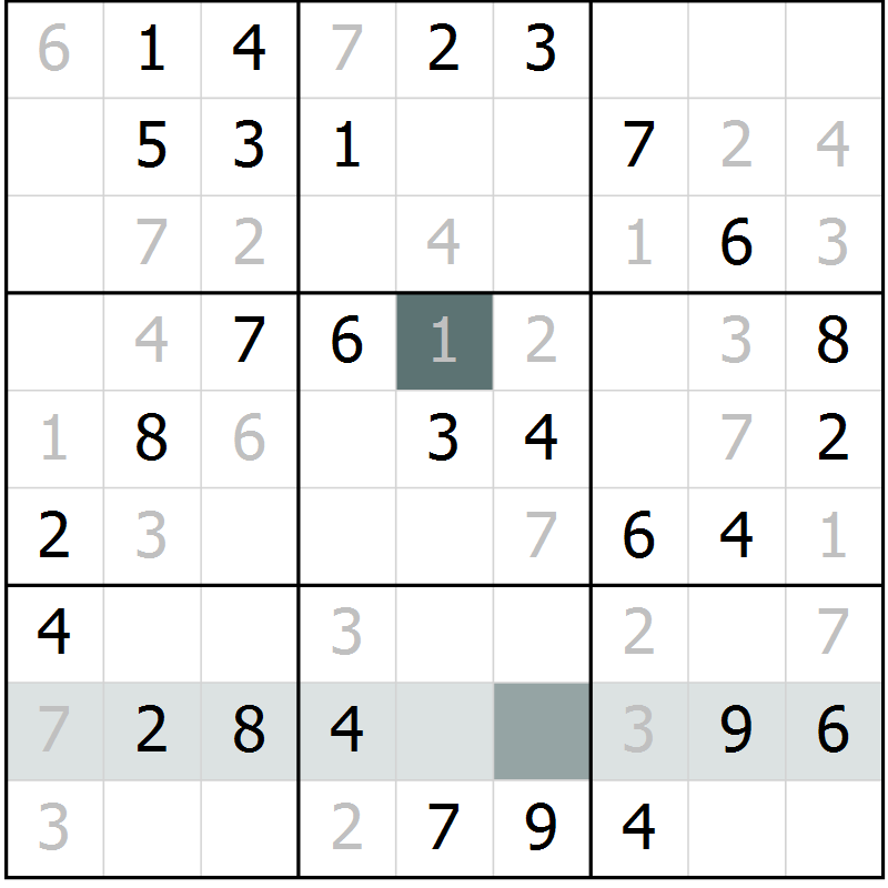 Position des candidats pour la solution de la Gr 49 page 51 du magazine de sudoku Success n° 007