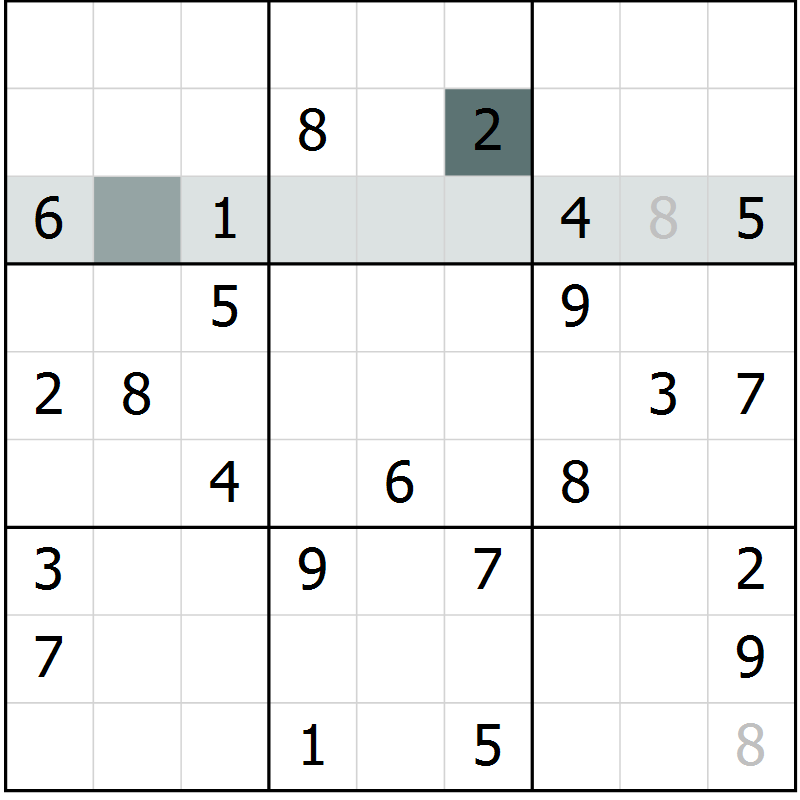 Position des candidats pour la solution de la Gr 53 page 55 du magazine de sudoku Success n° 007
