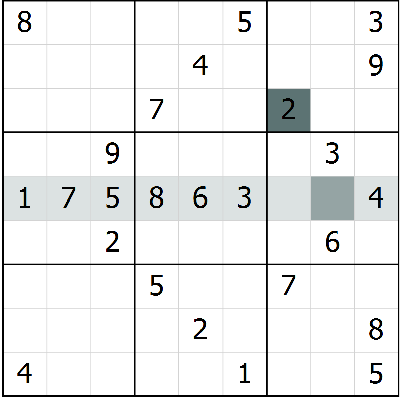 Position des candidats pour la solution de la Gr 55 page 57 du magazine de sudoku Success n° 007