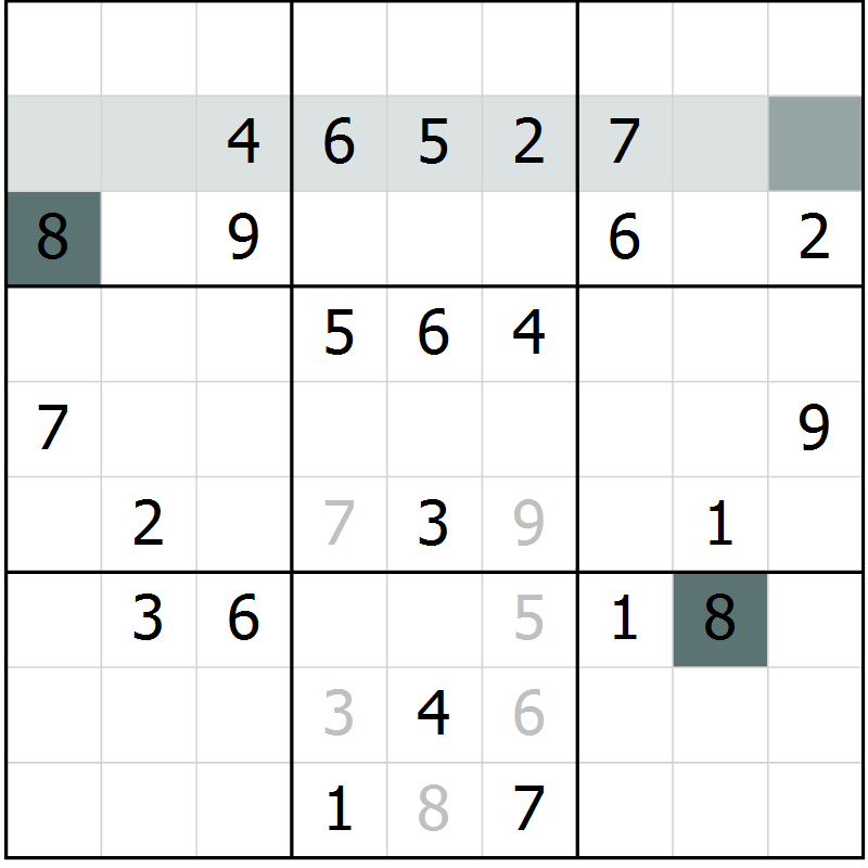 Position des candidats pour la solution de la Gr 63 page 65 du magazine de sudoku Success n° 007
