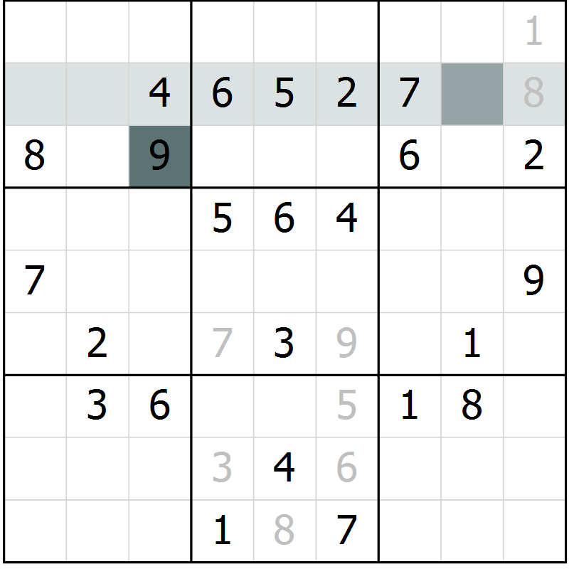 Position des candidats pour la solution de la Gr 63 page 65 du magazine de sudoku Success n° 007