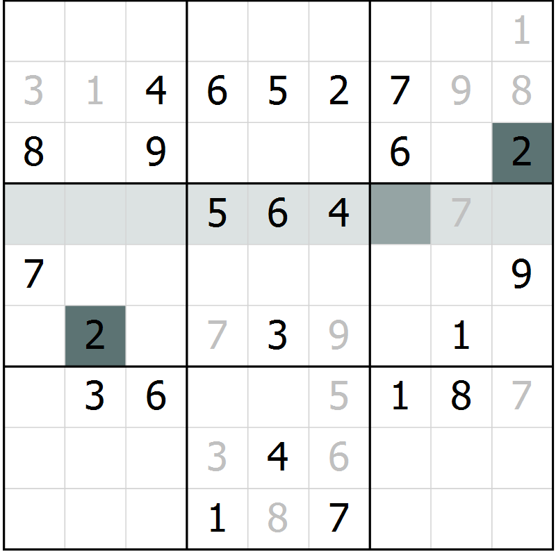 Position des candidats pour la solution de la Gr 63 page 65 du magazine de sudoku Success n° 007