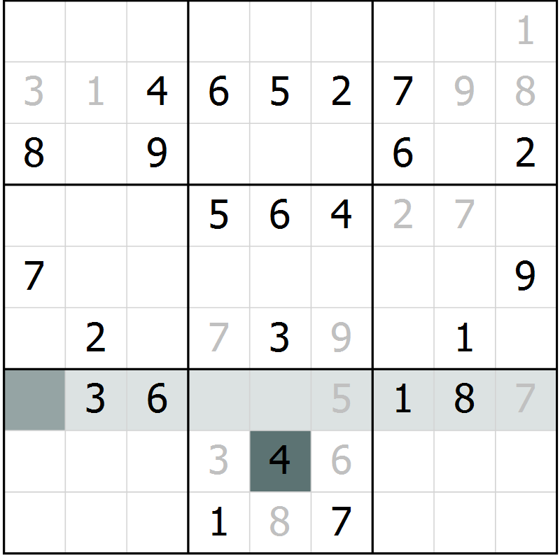 Position des candidats pour la solution de la Gr 63 page 65 du magazine de sudoku Success n° 007