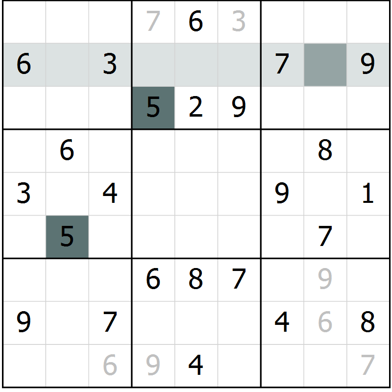 Position des candidats pour la solution de la Gr 64 page 66 du magazine de sudoku Success n° 007