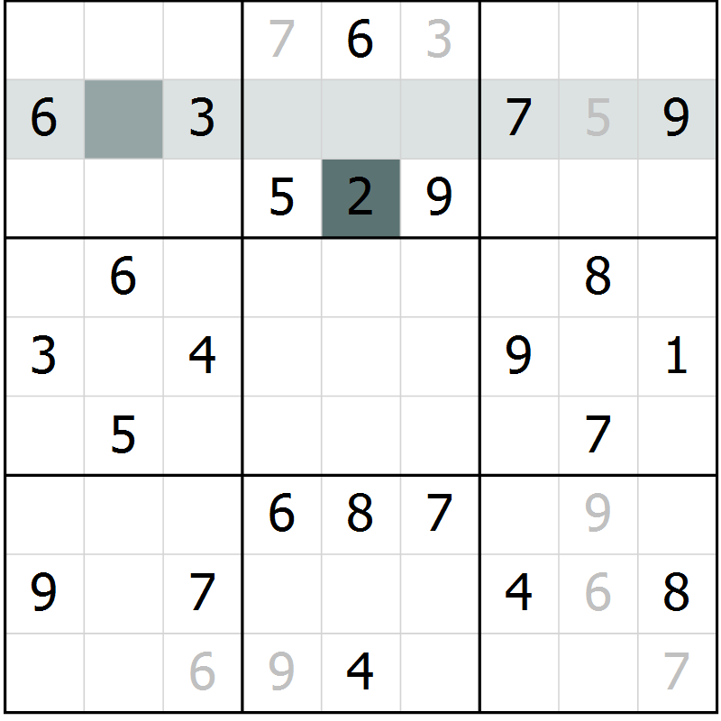 Position des candidats pour la solution de la Gr 64 page 66 du magazine de sudoku Success n° 007