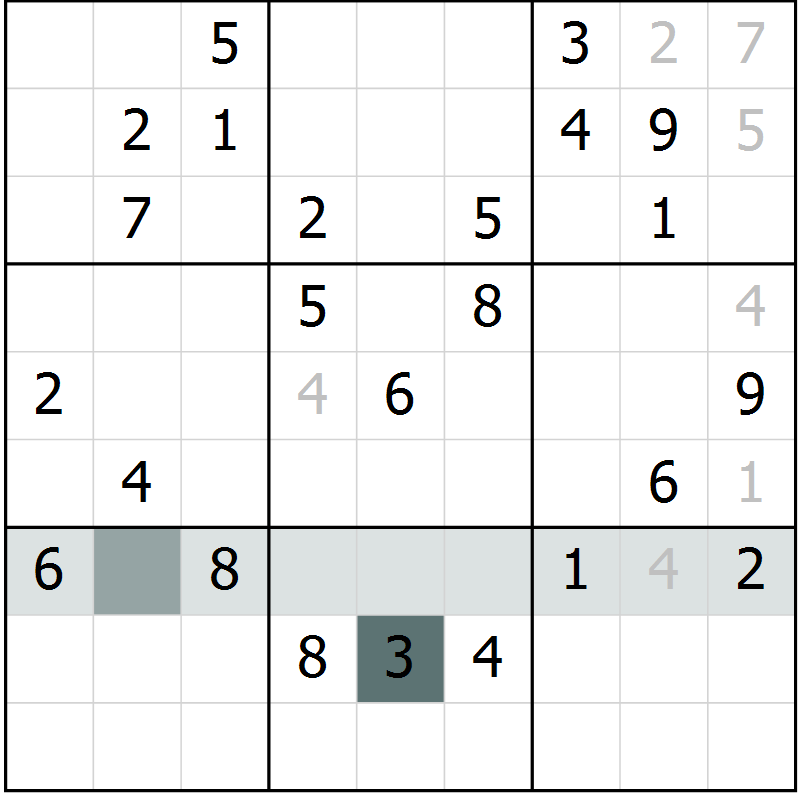 Position des candidats pour la solution de la Gr 65 page 67 du magazine de sudoku Success n° 007