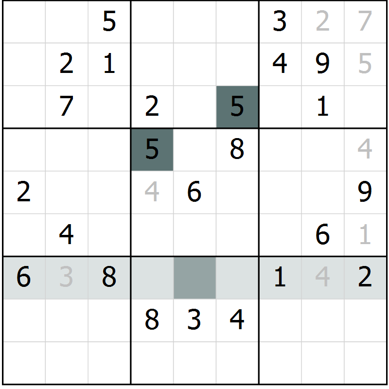 Position des candidats pour la solution de la Gr 65 page 67 du magazine de sudoku Success n° 007