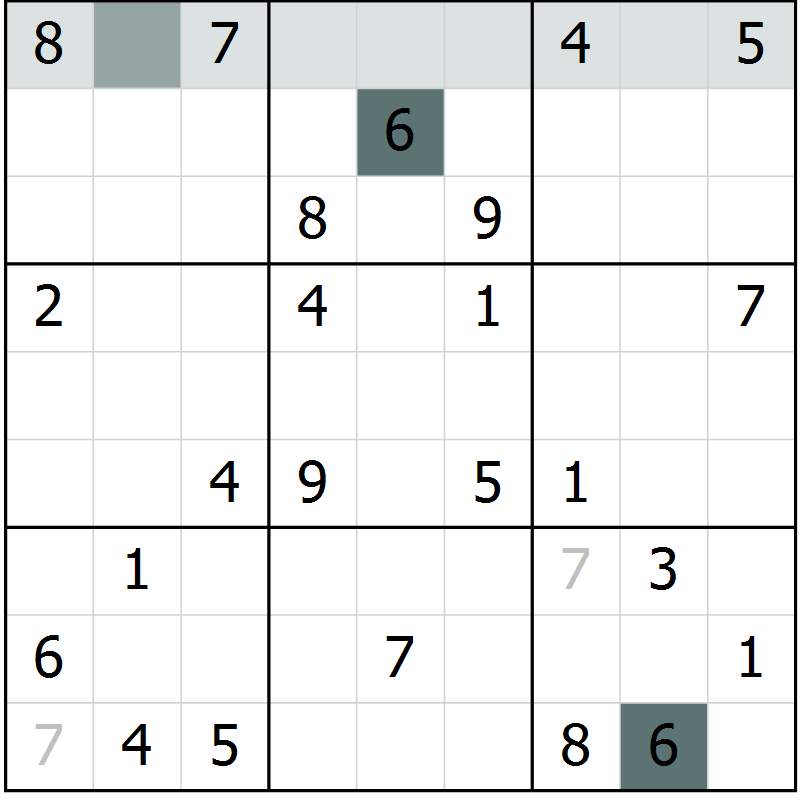 Position des candidats pour la solution de la Gr 66 page 68 du magazine de sudoku Success n° 007