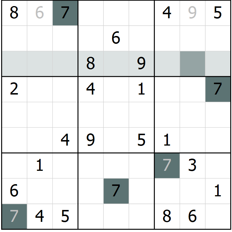 Position des candidats pour la solution de la Gr 66 page 68 du magazine de sudoku Success n° 007