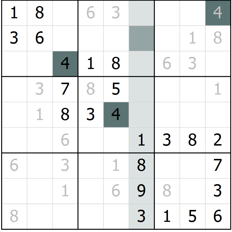 Position des candidats pour la solution de la Gr 67 page 69 du magazine de sudoku Success n° 007