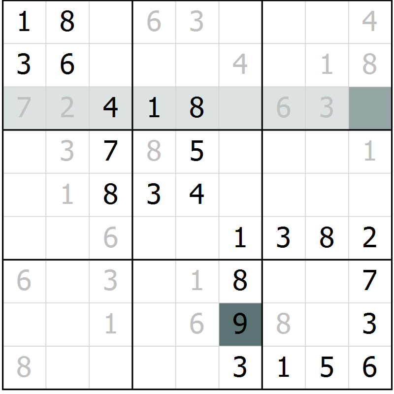 Position des candidats pour la solution de la Gr 67 page 69 du magazine de sudoku Success n° 007