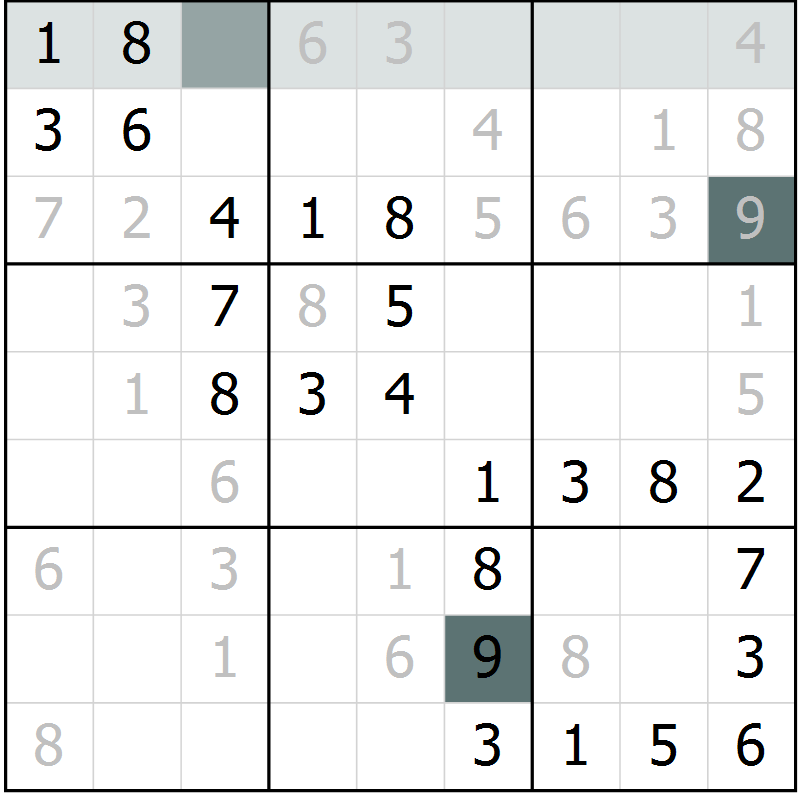 Position des candidats pour la solution de la Gr 67 page 69 du magazine de sudoku Success n° 007
