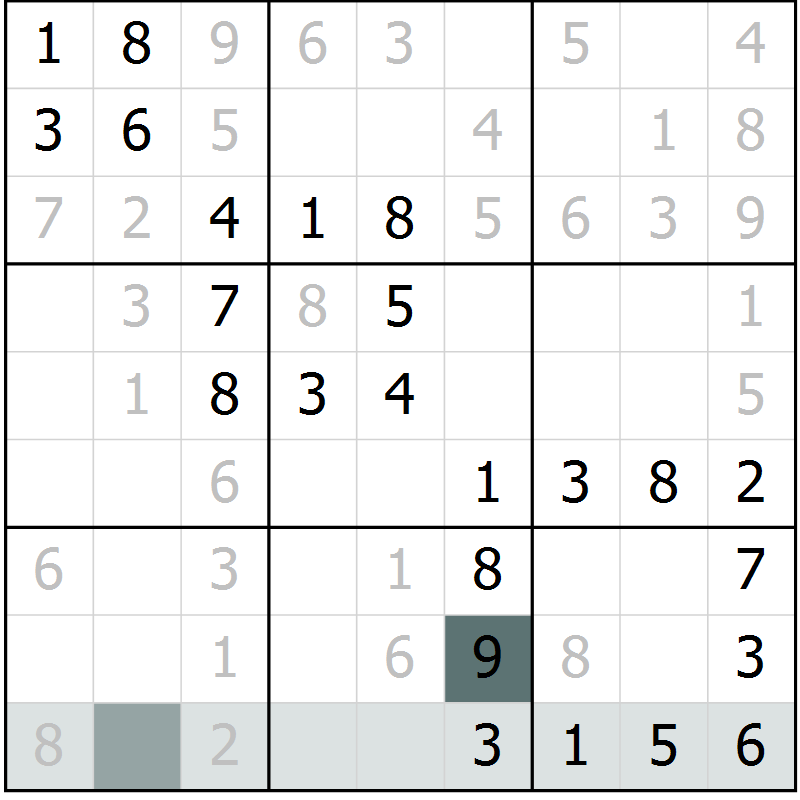 Position des candidats pour la solution de la Gr 67 page 69 du magazine de sudoku Success n° 007
