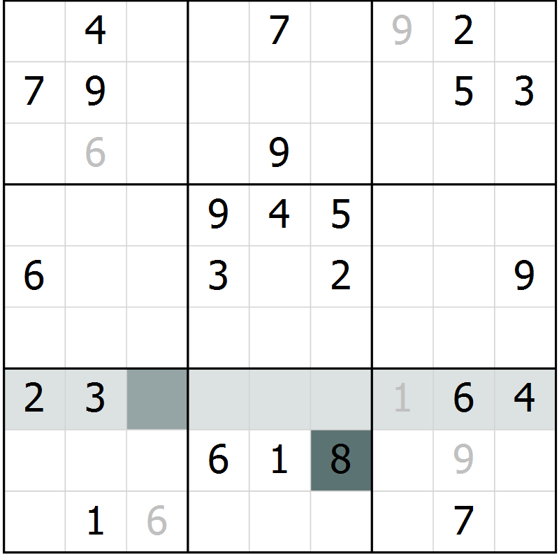 Position des candidats pour la solution de la Gr 70 page 72 du magazine de sudoku Success n° 007
