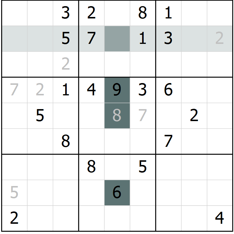 Position des candidats pour la solution de la Gr 72 page 74 du magazine de sudoku Success n° 007