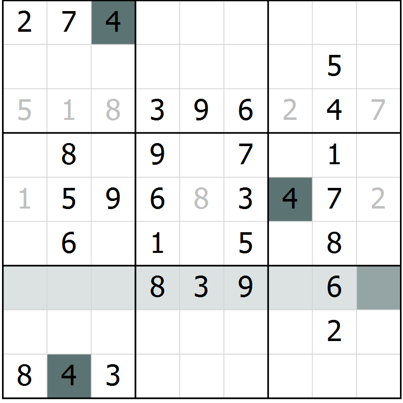 Position des candidats pour la solution de la Gr 73 page 75 du magazine de sudoku Success n° 007