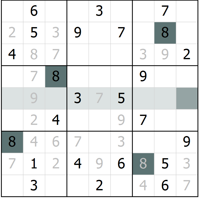 Position des candidats pour la solution de la Gr 1 page 3 du magazine de sudoku Success n° 020